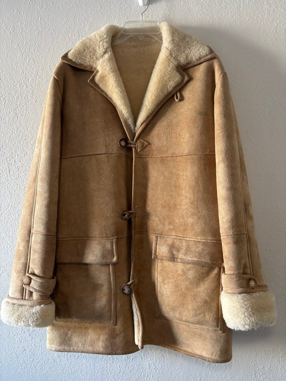 Vintage Overland Sheepskin Shearling Jacket Coat Mens Size 42